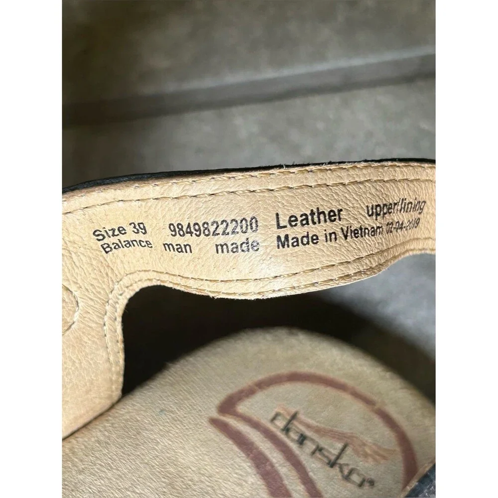 Dansko Season Gray Leather Ankle Strap Platform Sandals Womens Shoe Size 8.5 - 9
